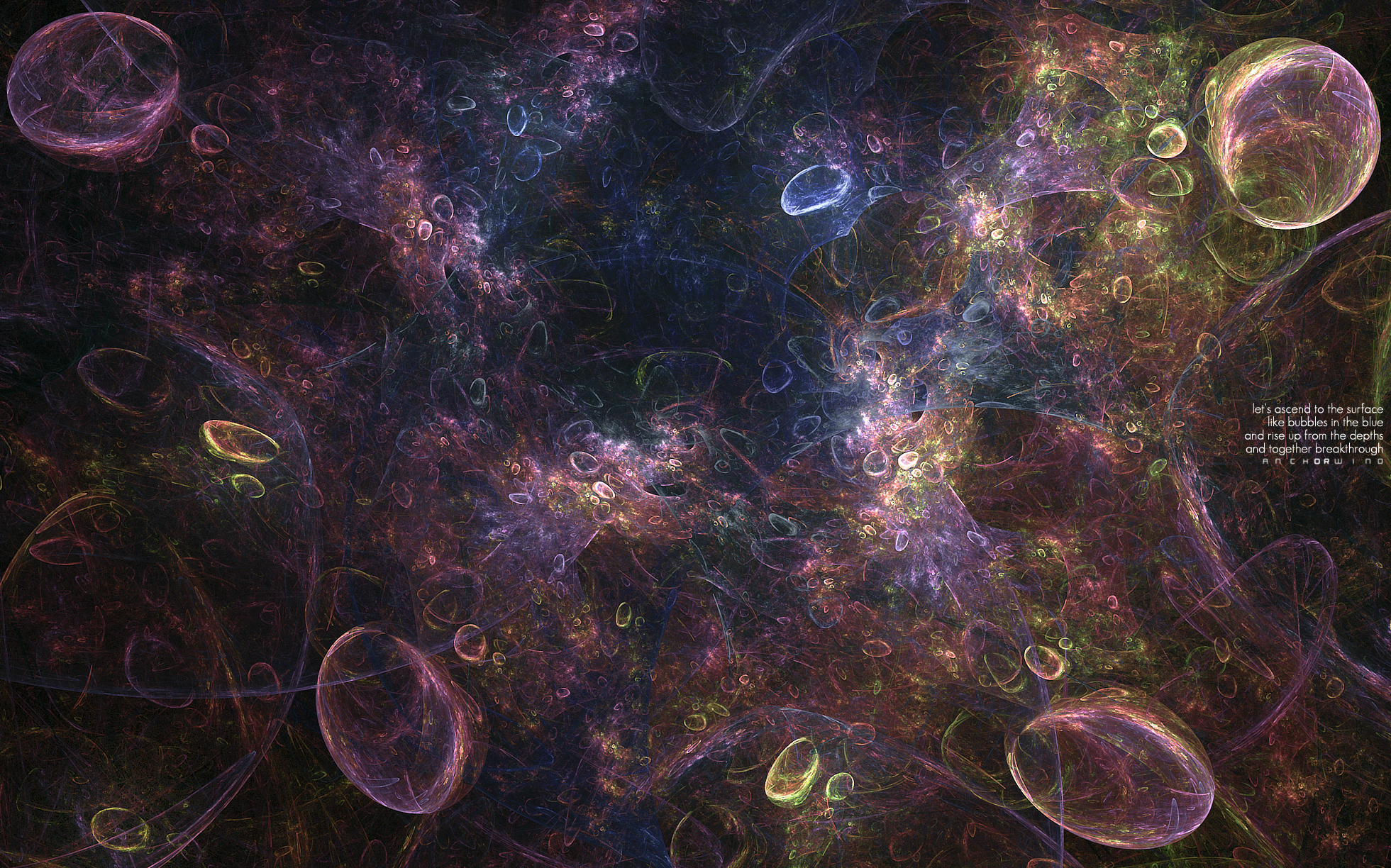 Bubbles: A Digital Art piece by Anchorwind, a disabled OIF/OEF Veteran artist, writer, and audio tinkerer.